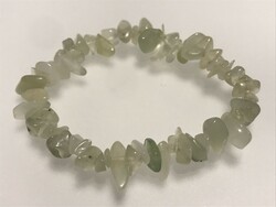 Jade bracelet strung with light, irregularly shaped stones