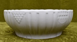 Antique zsolnay porcelain bowl with white glazed pattern 25 x 8.5cm small flaw