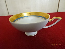 Csehszlovák porcelán antik teáscsésze kék csíkkal, aranyozott széllel. Vanneki! Jókai.