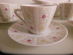 KÁVÉSKÉSZLET - 13 db - PORCELÁN -  SELTMANN WEIDEN - RÓZSÁS -   HIBÁTLAN