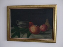 Signed still life oil painting from 1918
