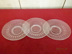 Üveg kistányér, három darab, egyben eladó  átmérője 16,5 cm. Vanneki! Jókai.