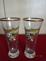 Sörös pohár két darab, Pilsner Urquell - nagy múltú cseh sör. Vanneki! Jókai.