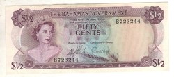 1/2 Dollar 0.5 50 cents Bahamas 1965 rare