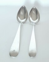 Antique (1845-1847) silver (13 lat) soup spoons (129 g)