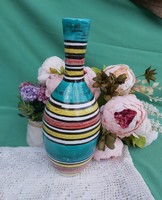 Beautiful retro striped colorful vase collector's piece mid-century modern home decoration heirloom