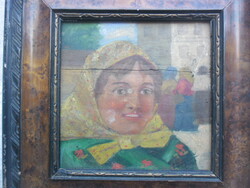 Pállya Celesztin (1864-1948) miniatűr portréja, olaj-karton, jelzett, keretben. Benczúr tanítvány