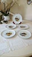 5 Fish, Eschenbach Bavarian porcelain, flat plate
