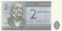 Észtország 2 korona, 1992, UNC bankjegy