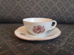 Ritka Drasche csésze és alj, Címeres, Antik