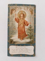 Old small saint image 1911 prayer image baby Jesus angels grace image