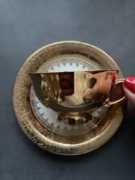 Tirschenreuth German porcelain gold coffee set, espresso, espresso size richly gilded