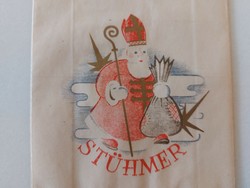 Old Stühmer paper bag advertising packaging with Santa pattern
