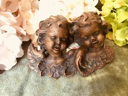 Barokk stílusú faragott fa angyal páros