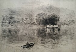 Jenő Elekfy: Boatman (copperplate 19x29 cm)