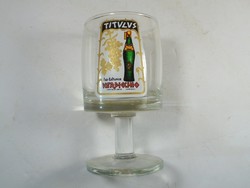 Régi retro - Titulus Verpicchio - Görög gyártmány- bor boros talpas üveg pohár- kb 1960-as évekből