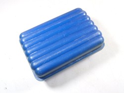 Retro régi kék műanyag 2 részes zárható fedeles utazó szappantartó szappan tartó- kb.1970-80-as évek