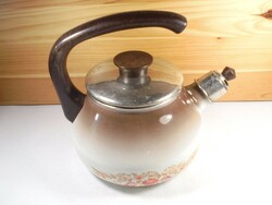 Retro régi Zománcozott tea teás kanna teáskanna vízforraló -kb. 1970-80-as évek