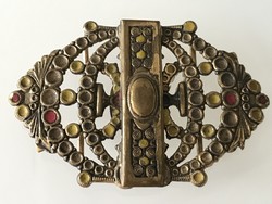 Old belt buckle with enamel decoration, 6.5 x 4.5 cm