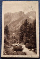 Old High Tatras photo postcard road from the Csorba lake to the Poprád lake, around 1940