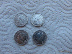 Hollandia ezüst 25 cent 1941 4 darab LOT !