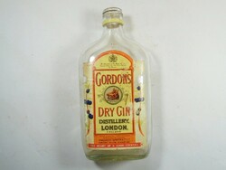 Retro régi Gordon's Dry Gin üveg palack papír címkés alkohol - kb. 1980-as évek