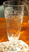 Champagne glass with a beautiful polished floral pattern