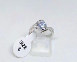 Töltött ezüst gyűrű (SF), fehér CZ kristállyal 48