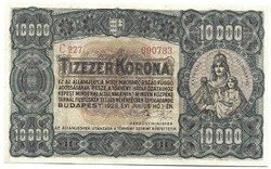 10000 korona 1923 nyomdahely nélkül eredeti állapotban.