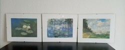 Falikép: Claude Monet reprodukció, üveg előlapos képtartóban eladó