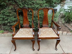 Gyönyörű Felújított Antik Neobarokk karfás trón székek párban!!!