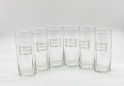 Retro pepsi glass set, tube glass, longdrink soda glass, in display case condition