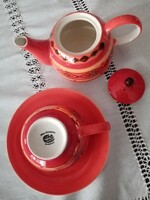 Cha Cult  Hamburg porcelán fajansz  teás /kávés  kiöntő /  kanna, csésze +csészealj