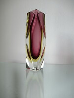 Manduzzato, art deco, Sommerso diamond vase (murano)