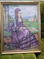 "A lila ruhás hölgy", gobelin kép,
