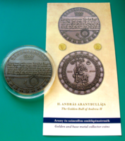 2022 - Ii. Andrew's gold bull, 5000 ft - patinated commemorative coin - in capsule + mnb description