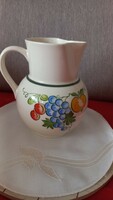 Vintage ddr marked, numbered beautiful ceramic jug, hand painted, flawless, 20 cm high, 1.8 l.