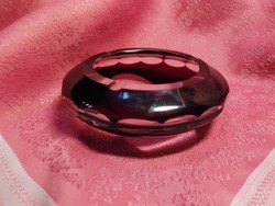 Bordó ólomkristály hamutál, hamutartó