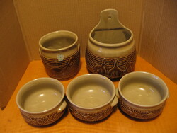 5 pcs marzy & remy westerwald onion and goose containers with 3 soup bowls in one