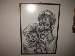 Caricature drawing from 2007, 44 x 62 cm