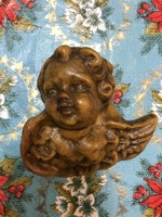 Antique wax Christmas tree decoration with angel putto