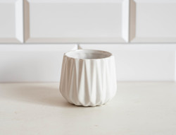 Tiny white porcelain / ceramic candle holder, bowl