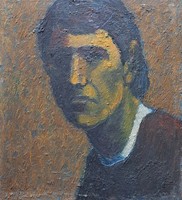 Male portrait - Béla Gruber? Oil painting, 34x31 cm