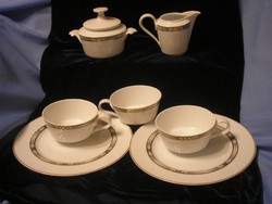 Breakfast set with Art Nouveau gold decoration in perfect condition