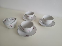 Régi Hollóházi porcelán teás csésze cukortartó