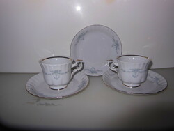 Cup + base - 5 pcs - numbered - marked - old - cookie 17 cm - base 14 cm - cup 2 dl