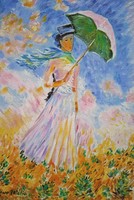 Hepp Natália: Claude Monet ihlet után-Hőlgy esernyovel