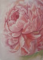 Antyipina Galina: Pünkösdi rózsa, olajfestmény, vászon. 70x50cm