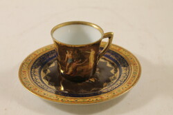 Antique alt viennese baroque scene cup and plate 665