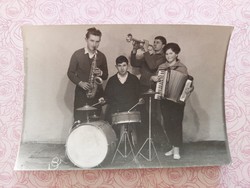 Old photo band retro photo vintage musical instruments ensemble group photo